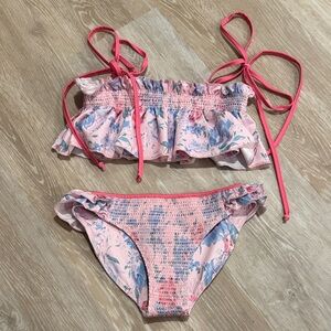 LoveShackFancy Pink and Blue Kids Swim Bikini